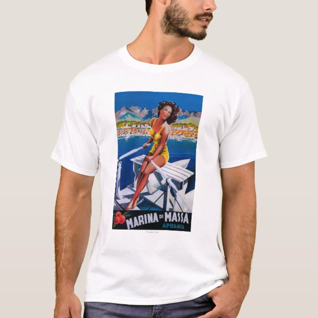 Camiseta Poster de viagens do porto de Massa (Frente)