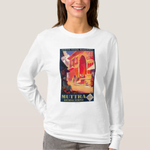 Camiseta Poster de viagens do templo de Muttra Krishna