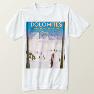 Camiseta Poster de viagens Dolomites Sassongher Mountain It