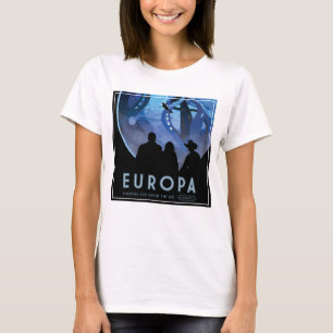 Camiseta Poster de viagens Espacial Retroativo - Lua Europa