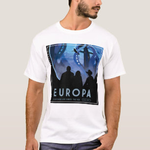 Camiseta Poster de viagens Espacial Retroativo - Lua Europa