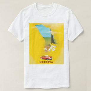 Camiseta Poster de viagens ilustrado mapa de Moldova