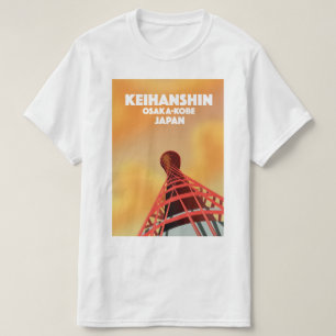 Camiseta Poster de viagens Keihanshin Osaka Kobe Japão