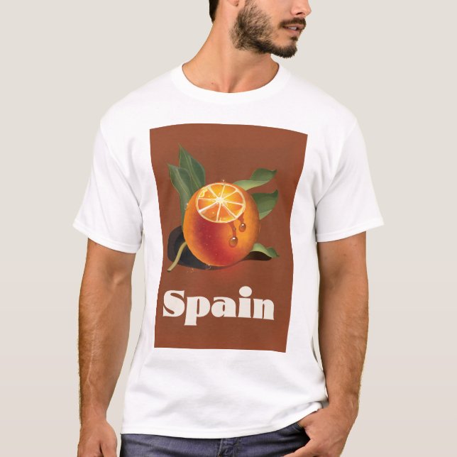 Camiseta poster de viagens laranja espanha (Frente)