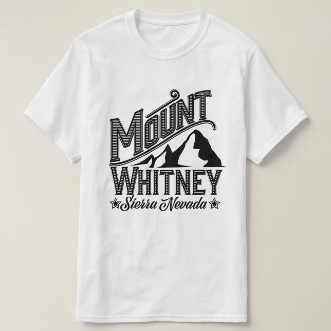 Camiseta Poster de viagens Monte Whitney Sierra Nevada (Frente do Design)