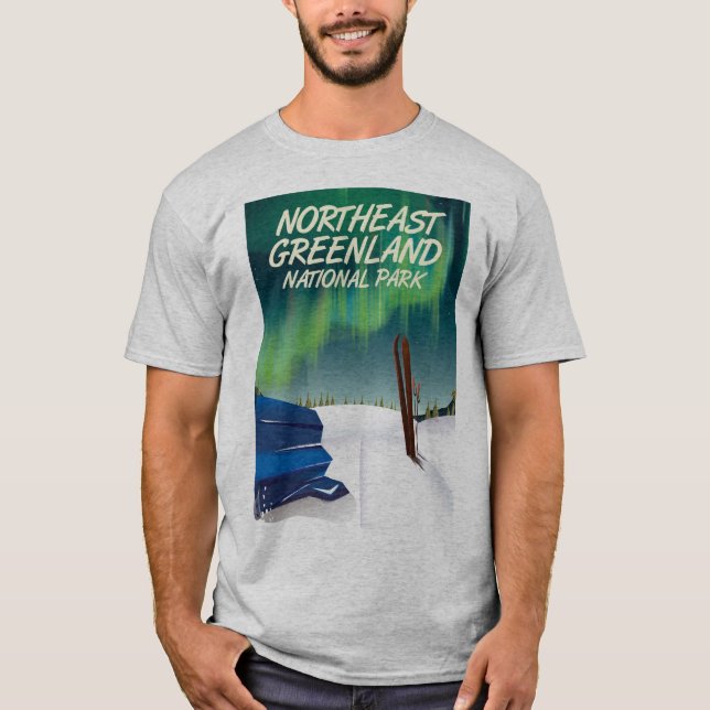 Camiseta Poster de viagens Nordeste da Groelândia (Frente)
