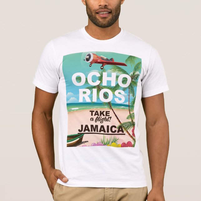 Camiseta poster de viagens ocho rios jamaica (Frente)
