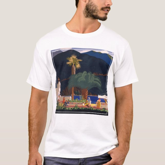 Camiseta Poster de viagens - Papais noeis Ilha Catalina, Ca (Frente)