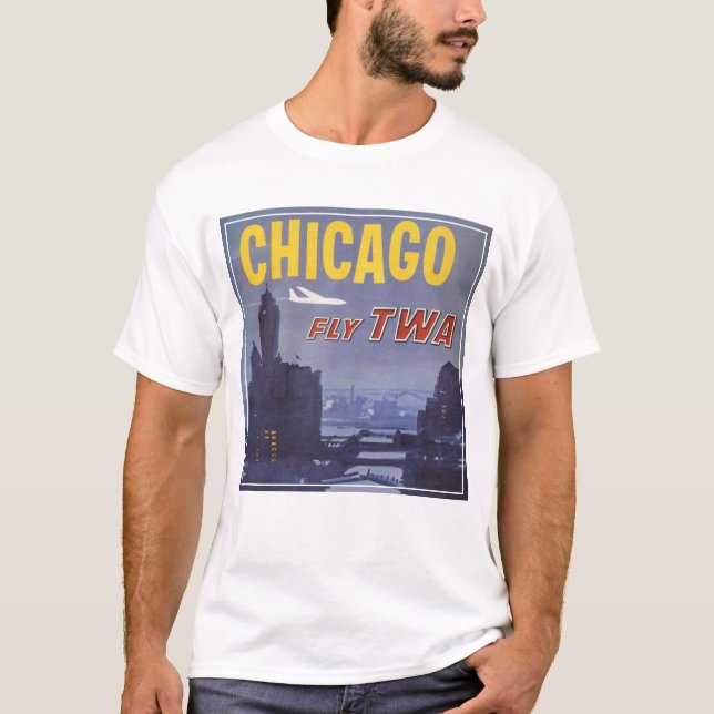 Camiseta Poster de viagens Para Voos Da Trans World Airline (Frente)