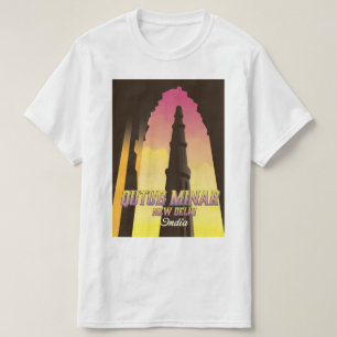 Camiseta Poster de viagens Qutub Minar Nova Deli Índia