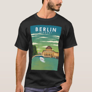 Camiseta Poster de viagens Retroativo Mínimo de Berlim Alem