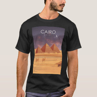 Camiseta Poster de viagens Retroativo Mínimo do Cairo Egypt
