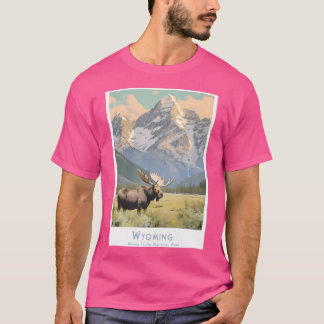 Camiseta Poster de viagens Retroativo Wyoming - Grand T Min