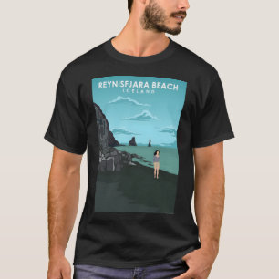 Camiseta Poster de viagens Reynisfjara Black Sand Beach