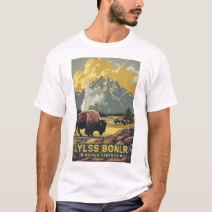 Camiseta Poster de viagens T-T- Parque Nacional Vintage Yel
