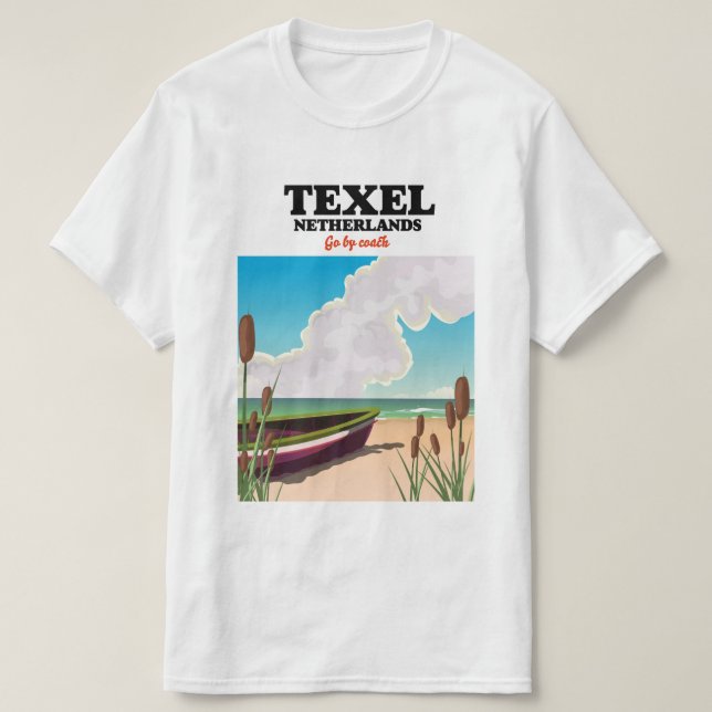 Camiseta Poster de viagens Texel Países Baixos (Frente do Design)