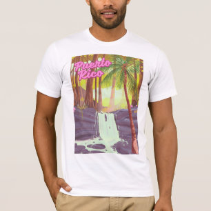 Camiseta Poster de viagens tropical da palma de Puerto Rico