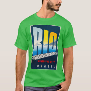 Camiseta Poster de viagens vintage da Cidade Maravilhosa