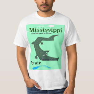 Camiseta Poster de viagens vintage de de Alligador do Missi