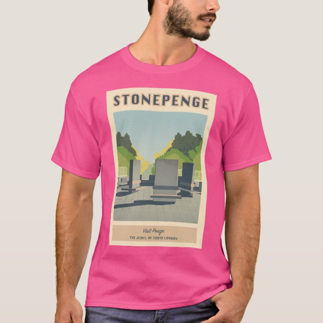 Camiseta Poster de Viagens vintage de de Stonepenge (Frente)