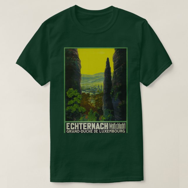 Camiseta Poster de viagens vintage de Echternach (Frente do Design)