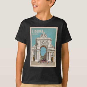 Camiseta poster de viagens vintage. Lisboa, Marcha da Rua A