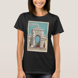 Camiseta poster de viagens vintage. Lisboa, Marcha da Rua A