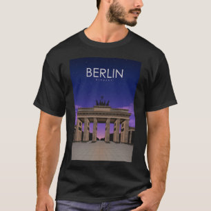 Camiseta Poster de Viagens vintage Monumento de Berlim Alem