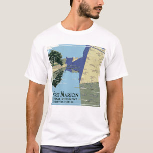 Camiseta Poster de viagens vintage mostrando Fort Marion