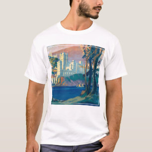 Camiseta Poster de viagens vintage Para Linhas Centrais De