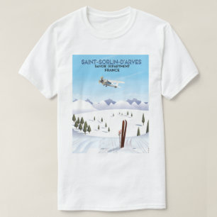 Camiseta Poster do esqui de France dos d'Arves do
