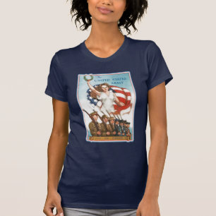 Camiseta Poster do exército do vintage com senhora
