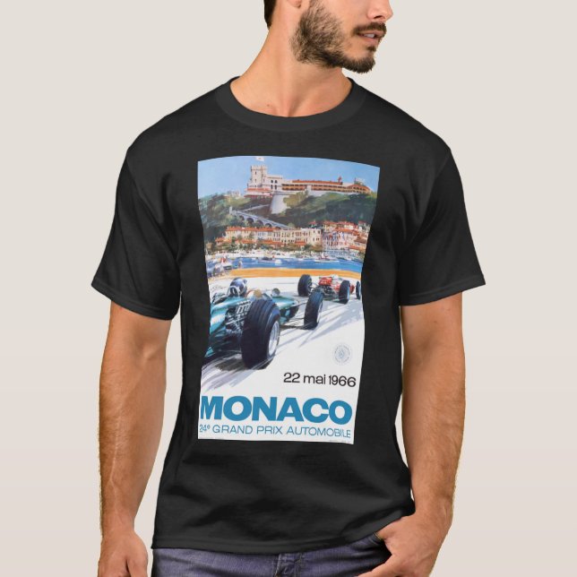 Camiseta poster do Grande Prêmio MONACO de 1966 (Frente)