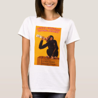 Camiseta Poster do licor de Anisetta Evangelisti do macaco