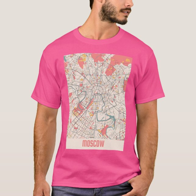 Camiseta Poster do Mapa da Cidade de Moscou - Calço (Frente)