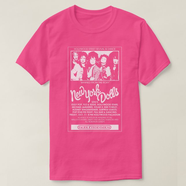 Camiseta Poster do New York Dolls Show (Frente do Design)