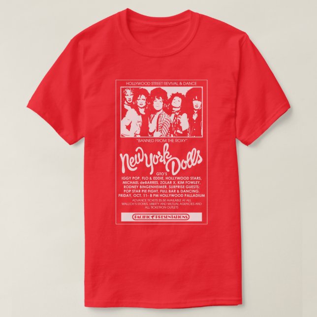 Camiseta Poster do New York Dolls Show (Frente do Design)