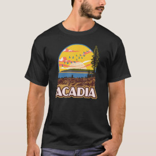 Camiseta Poster do Parque Nacional Acadia Maine Vintage Par