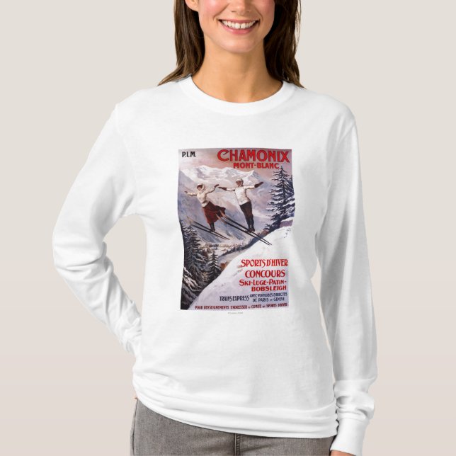 Camiseta Poster do promocional do esqui (Frente)