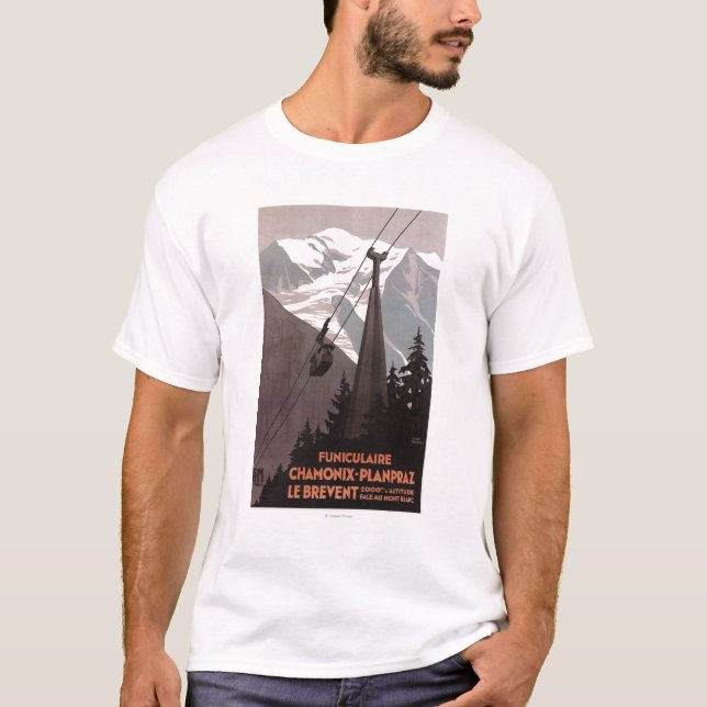Camiseta Poster do teleférico de Funiculaire Le Brevent (Frente)