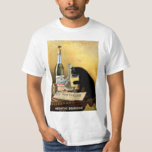 Camiseta Poster francês retro o "absinto do vintage burgu