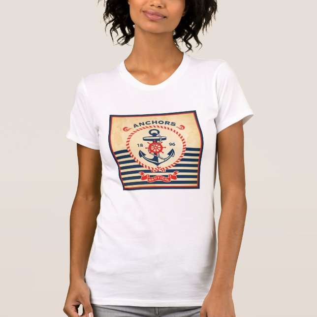 Camiseta Poster náutico do vintage (Frente)