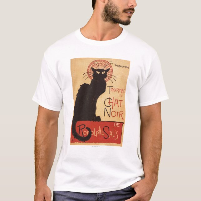 Camiseta Poster Noir do Promo do gato preto do trupe da (Frente)