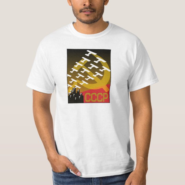 Camiseta Poster soviético da propaganda (Frente)