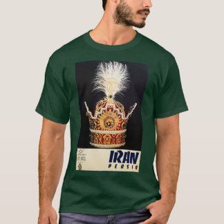 Camiseta Poster viagens vintage da Coroa Pérsia Pahlavi