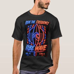 Camiseta Pôster Vibe Wave Neon Surf – Estética Retro Synthw