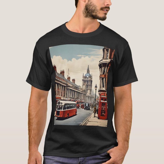 Camiseta Poster vintage de Londres (Frente)