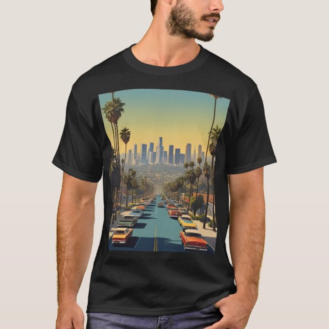 Camiseta Poster vintage de Los Angeles (Frente)