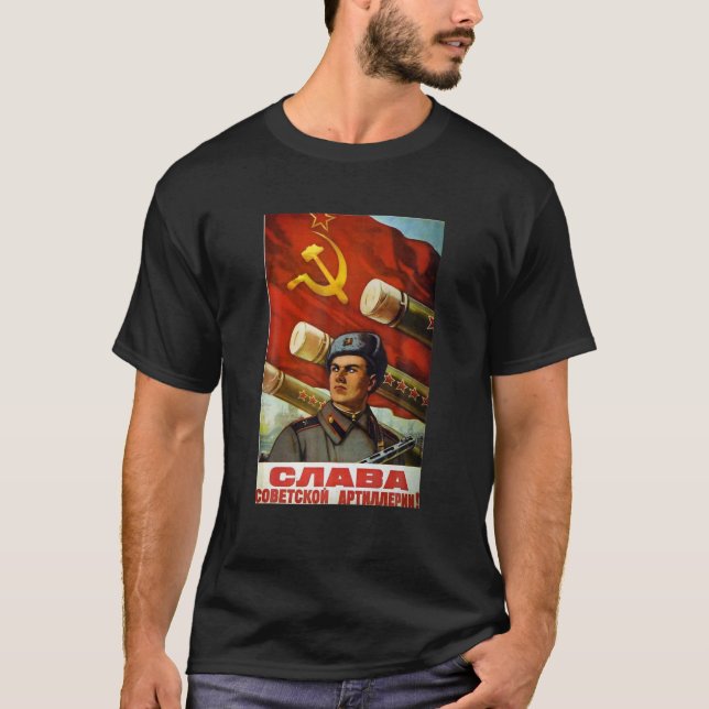 Camiseta Poster vintage de propaganda soviético da URSS (Frente)