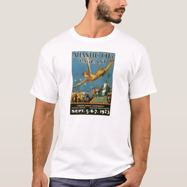 Camiseta Poster vintage Pageant da Cidade do Atlântico (Frente)